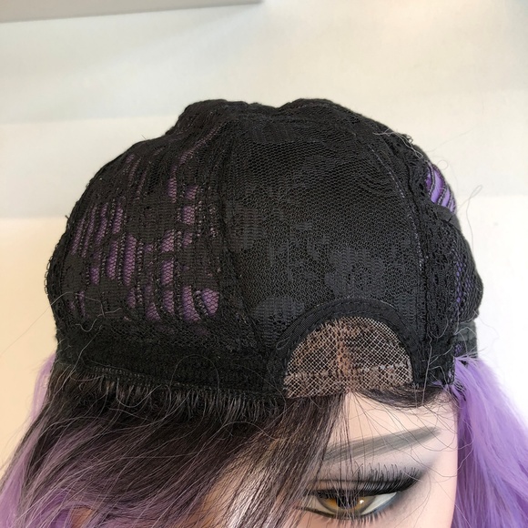 20" Pastel Purple Ombre w/ Blk Roots Wig | Leona - Picture 6 of 7